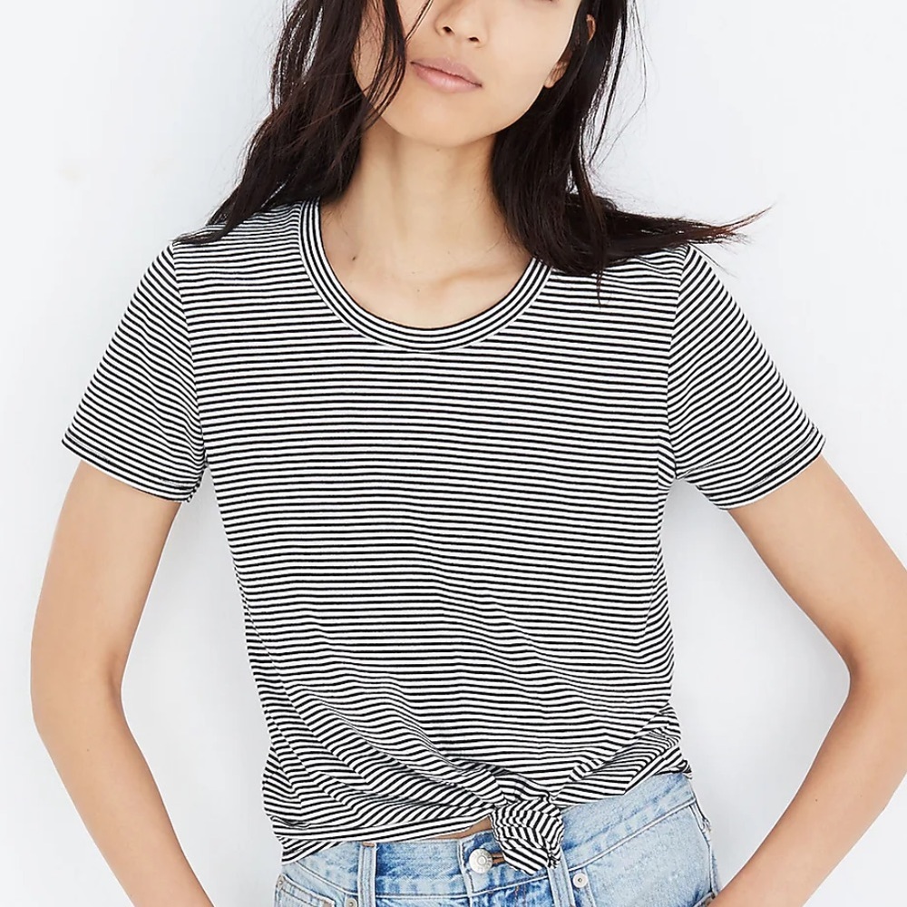 Madewell Knot-Front Tee in Stripe